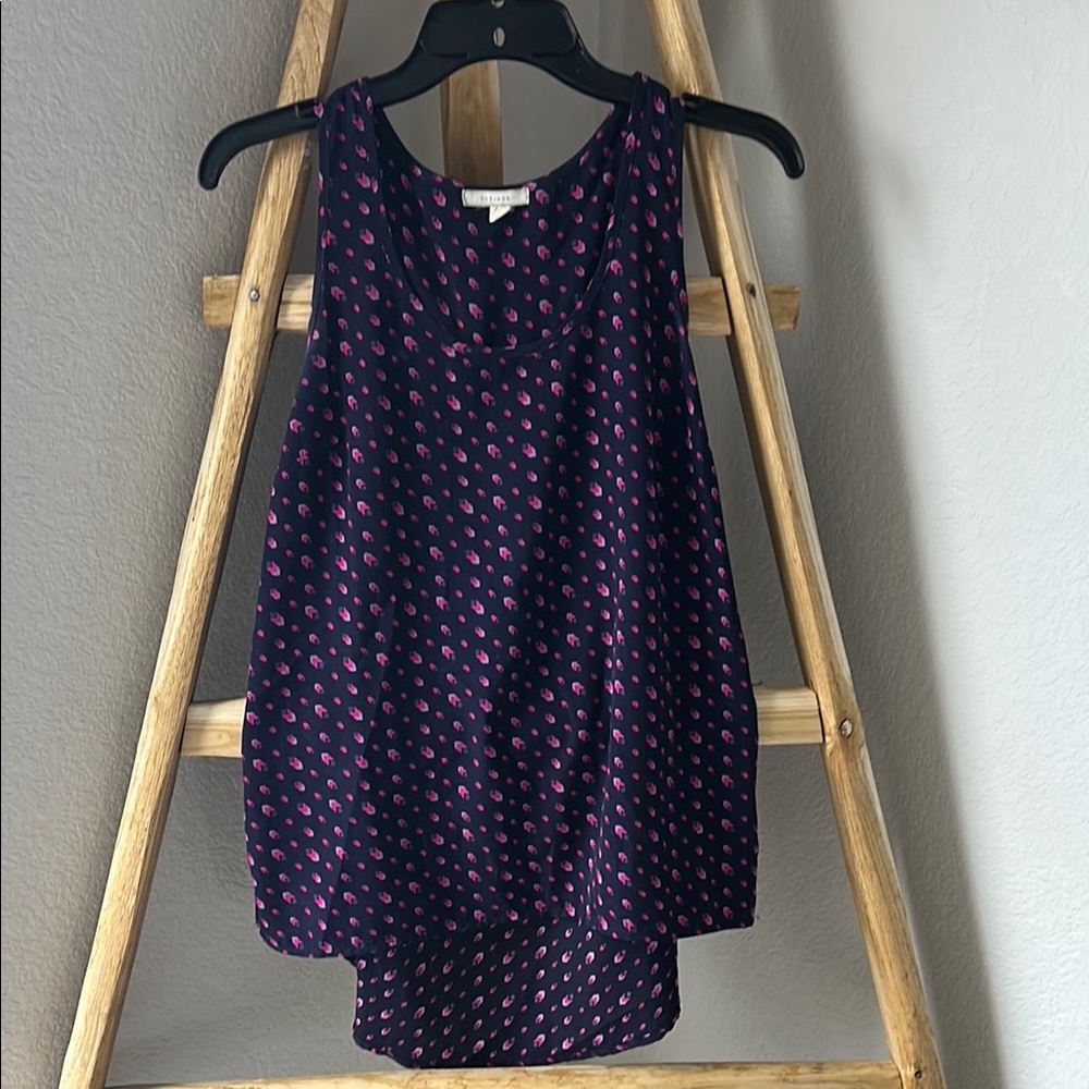 Pleione Navy and Pink Tank Blouse